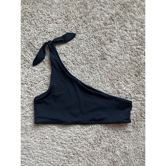 Frankies Bikinis Eco Taylor One Shoulder Bikini Top in Black Size LARGE - Picture 3 of 5